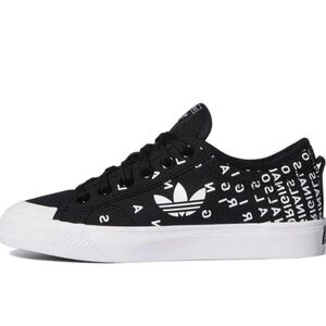 Adidas Women's Nizza Trefoil Black Athletic Shoes Plus slides